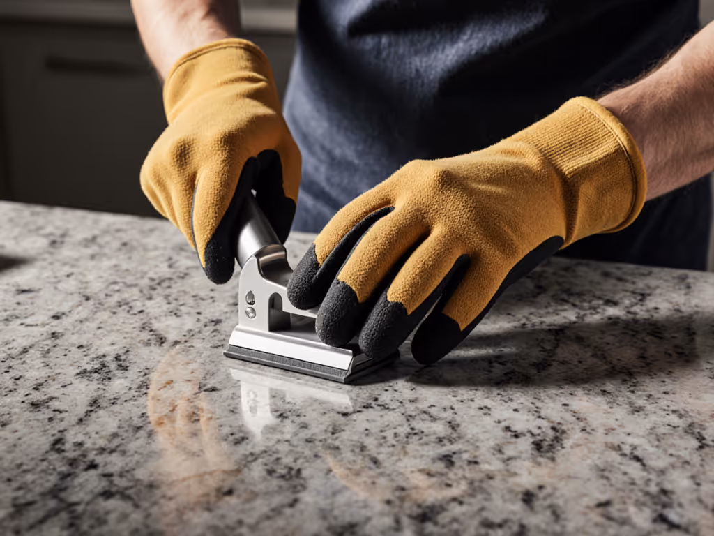 gloved_hands_testing_sharpener_on_granite_slab